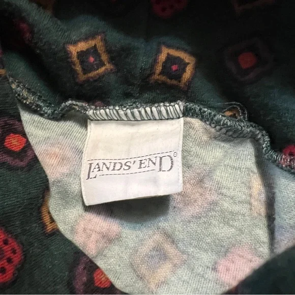 Vintage 90s Lands' End Turtleneck Long Sleeve midi Dress M - Picture 4 of 8